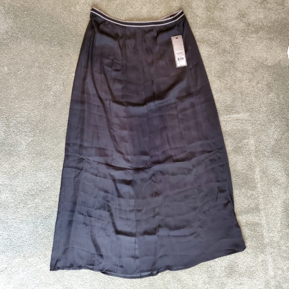 NEW Medium Ruff Hewn Grey Midnight Black Maxi Skirt - Long Elastic Waistband NWT